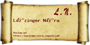 Lézinger Nóra névjegykártya