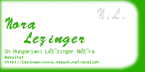 nora lezinger business card